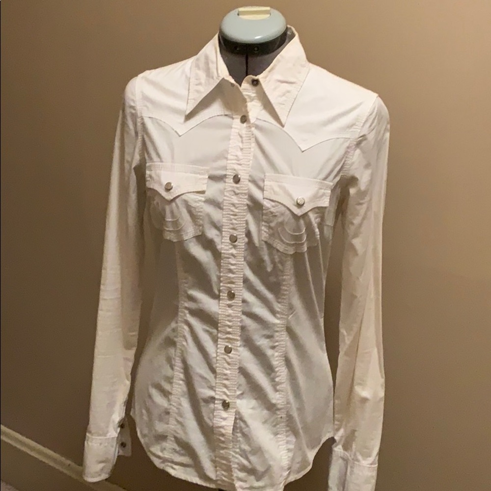 True Religion whitelong sleeved shirt size XS